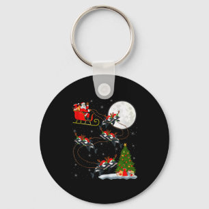 Porte-clés Orca Santa Traîneau Volant Drôle Magique Noël T