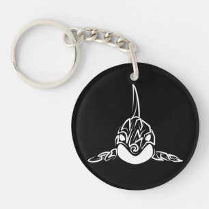 Porte-clés Orca tribale noire et blanche