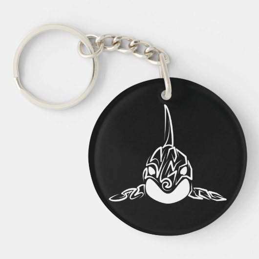 Porte-clés Orca tribale noire et blanche (Devant)