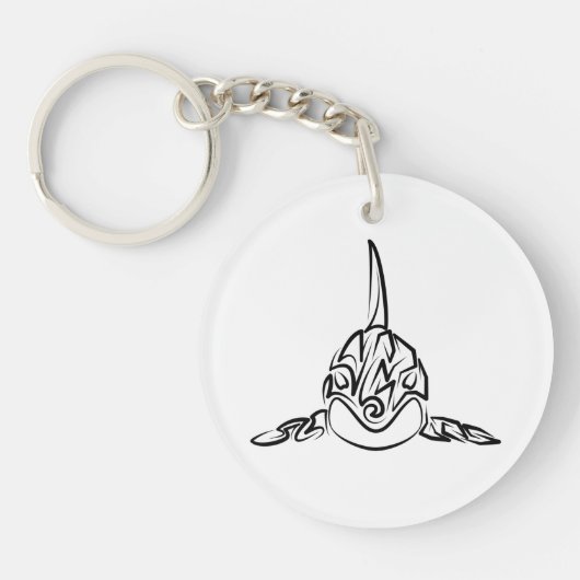 Porte-clés Orca tribale noire et blanche (Devant)