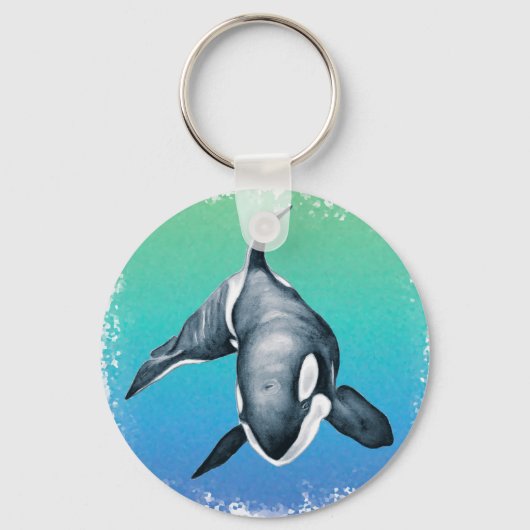 Porte-clés Orca Whale cristal Turquoise (Recto)