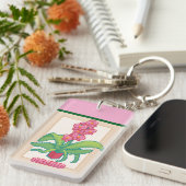 Porte-clés Orchid Pixelart, Pixel Art (Devant droit)
