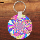 Porte-clés Orchidée aquarelle peinture, Nuages Mandala (Recto)