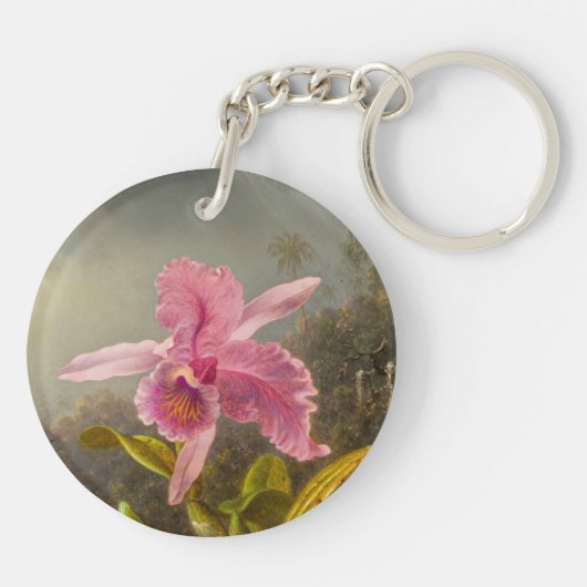 Porte-clés Orchidée avec deux colibris Heade (Dos)