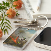 Porte-clés Orchidée avec deux colibris Heade (Devant droit)