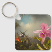 Porte-clés Orchidée avec deux colibris Heade (Recto)