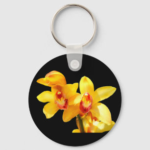 Porte-clés orchidée Cymbidium jaune