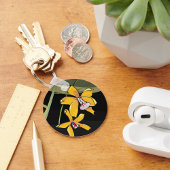 Porte-clés Orchidée jaune Fleur tropicale Botanique