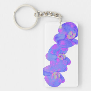 Porte-clés Orchidée violette aquarelle