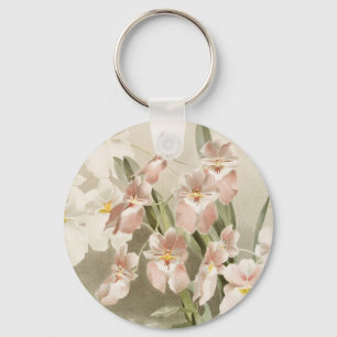 Porte-clés Orchidées Blossom peinture d'art Vintage