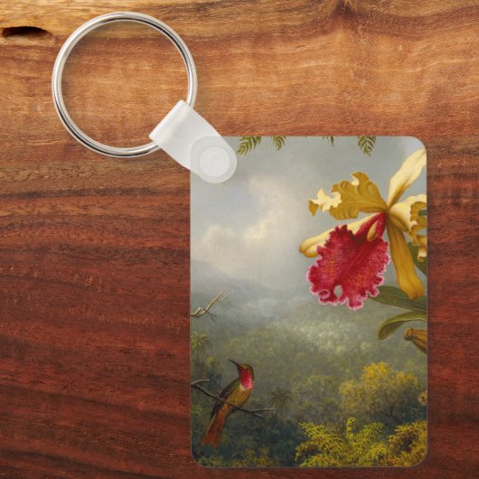 Porte-clés Orchidées et colibri Heade (Recto)