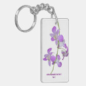 Porte-clés Orchidées Hawaii violet blanc (Devant gauche)
