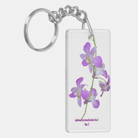 Porte-clés Orchidées Hawaii violet blanc (Devant gauche)
