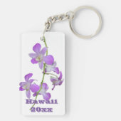 Porte-clés Orchidées Hawaii violet blanc (Dos)