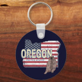 Porte-clés Oregon State États-Unis Retro Map USA Souvenir (Recto)