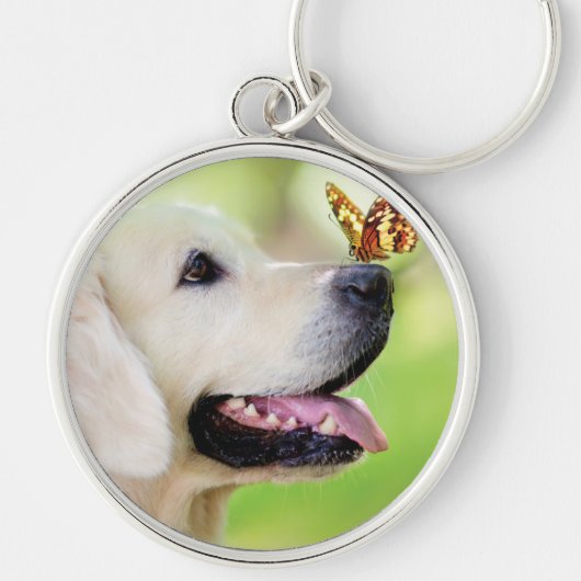 Porte-clés Oreiller À Lancer Du Labrador Et Du Papillon (Devant)