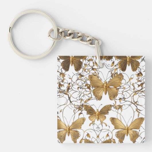 Porte-clés Oreiller à lancer papillon d'or : (Devant)