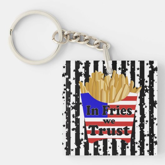 Porte-clés Oreiller 'In Fries We Trust' (Devant)