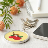 Porte-clés Organic lover Sparrow Eating Red Tomato (Côté)