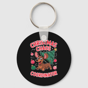 Porte-clés Organisateur de chaos de Noël chiot Xmas drôle Dac