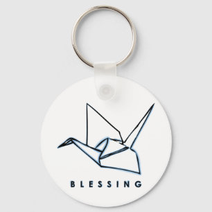 Porte-clés Origami Blessing Paper Crane Keychain
