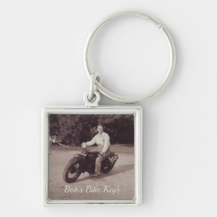 Porte-clés original moto photo vintage