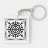 Porte-clés Originale ethnique Noire point de croix (Dos)