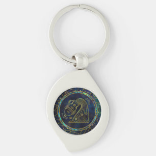 Porte-clés Ormeau d'or de zodiaque de Verseau sur la