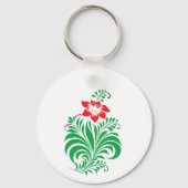 Porte-clés Ornamental Floral Flower Design – Elegant (Recto)