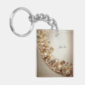 Porte-clés Ornate Gold Flourish Keychain (Devant gauche)