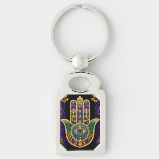 Porte-clés  Ornate Gold Third Eye Hamsa (Devant)