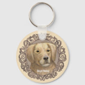 Porte-clés Orné Golden Retriever (Recto)