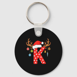 Porte-clés Ornement de lettre K Noël Monogramme Alphabet Init