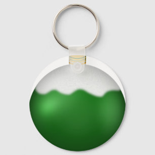 Porte-clés Ornement de Noël de globe en verre vert