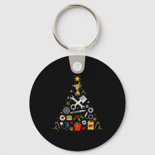 Porte-clés Ornement de Noël Mécanicien Arbre Dans Garage Voit