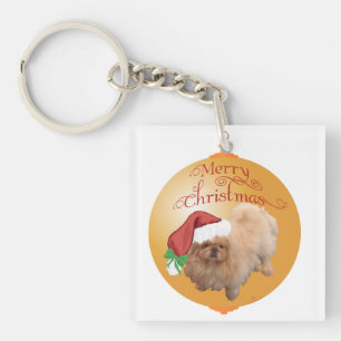 Porte-clés Ornement de Noël Pékinois