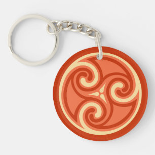 Porte-clés Ornement de Triskele celtique, Orange de Mandarin
