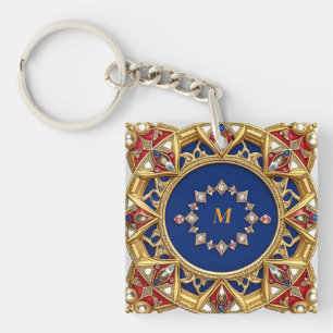 Porte-clés Ornement Doré Artistique de Style Médiéval