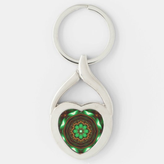 Porte-clés Ornement fractal vert (Devant)
