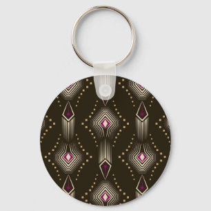 Porte-clés Ornement géométrique Art déco antique