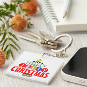 Porte-clés Ornements de sapin de Noël avec monogramme