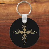 Porte-clés Ornements dorés sur fond noir (Recto)