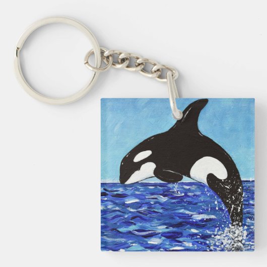 Porte-clés Orque dans la peinture bleue (Devant)