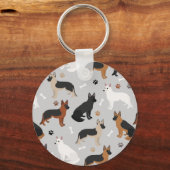 Porte-clés Os bergers allemands et pattes (Recto)