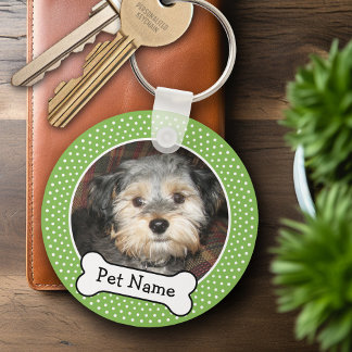 Porte-clés Os de chien et Poka Dot Animaux de compagnie cadre