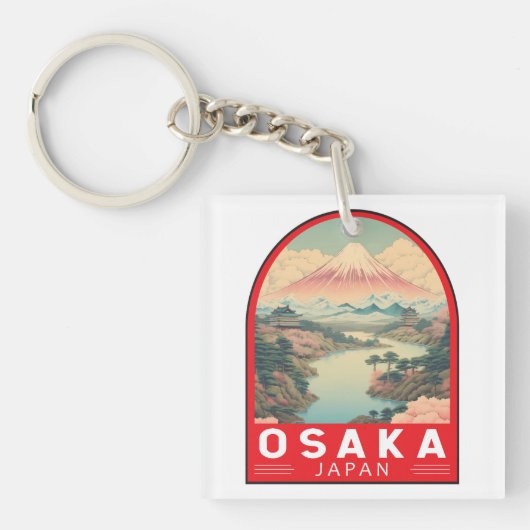 Porte-clés Osaka Japan Mount Fuji Travel Art Emblem (Devant)
