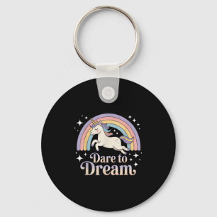 Porte-clés Oser rêver Unicorne Motivation arc-en-ciel arc-en-