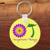 Porte-clés OT Flower Power rose et violet (Recto)