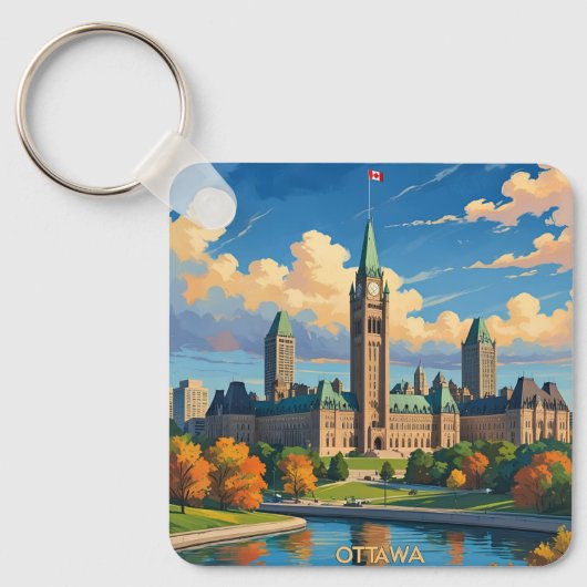 Porte-clés Ottawa Canada Parliament Building, City Skyline (Recto)