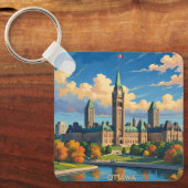 Porte-clés Ottawa Canada Parliament Building, City Skyline (Recto)